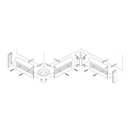 Плинтус для ковролина Cezar 123 графит 53x13,2x2500